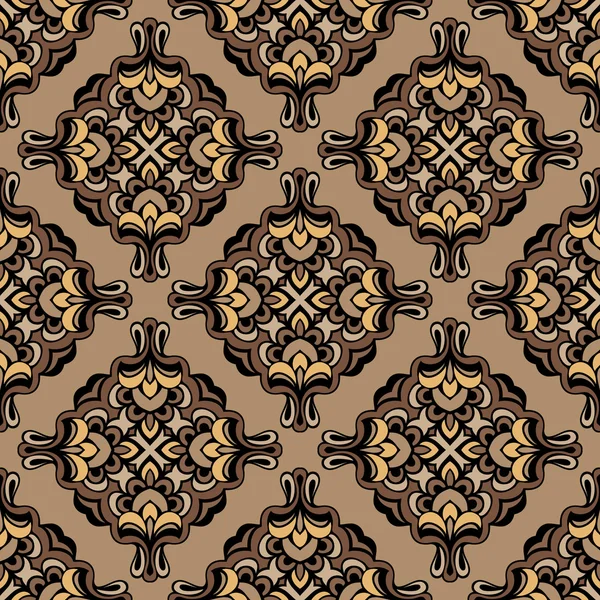 Vintage damassé motif vecteur floral — Image vectorielle