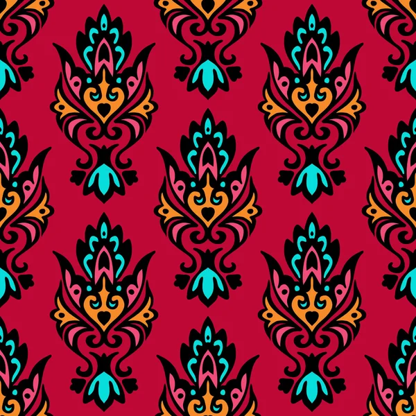 Red Seamless Vector Floral damas — Image vectorielle