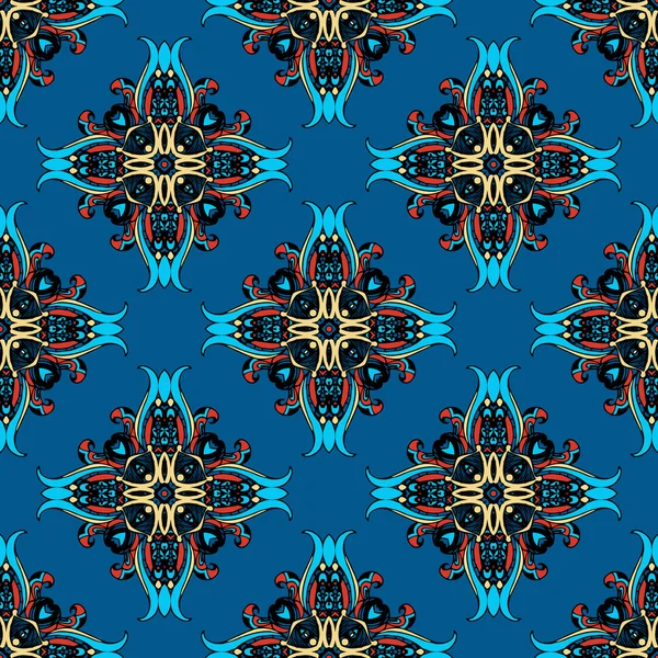 ブルー抽象的なシームレスなタイルを張られたベクトル デザイン — ストックベクタ