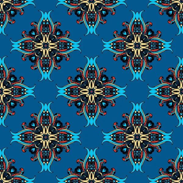 Diseño de vector de azulejos sin costura abstracto azul — Vector de stock