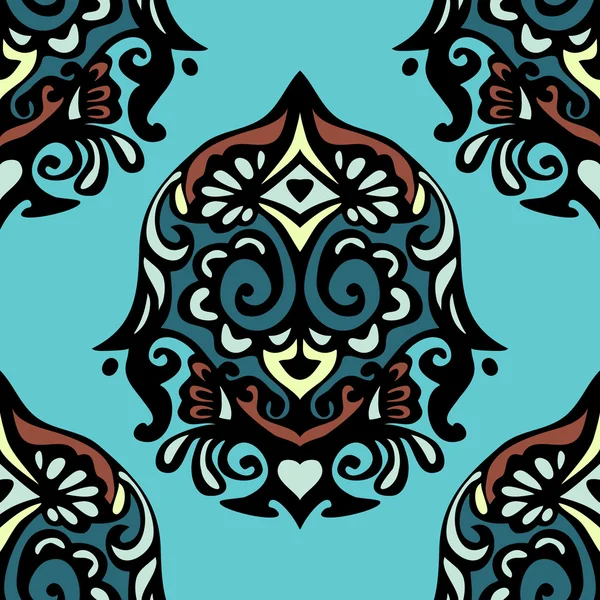 Vintage damassé motif vecteur floral — Image vectorielle