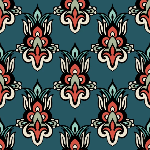 Damas floral motif vectoriel sans couture — Image vectorielle