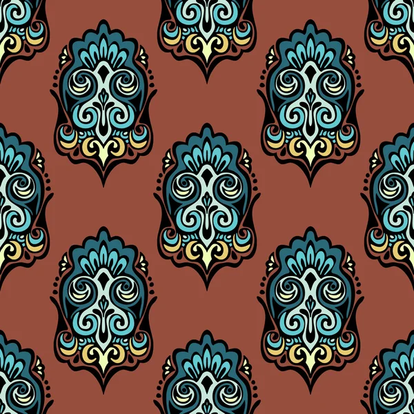 Vintage damassé floral design vectoriel sans couture — Image vectorielle