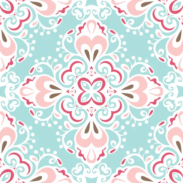 Vector de patrón de azulejos florales abstractos sin costura — Vector de stock