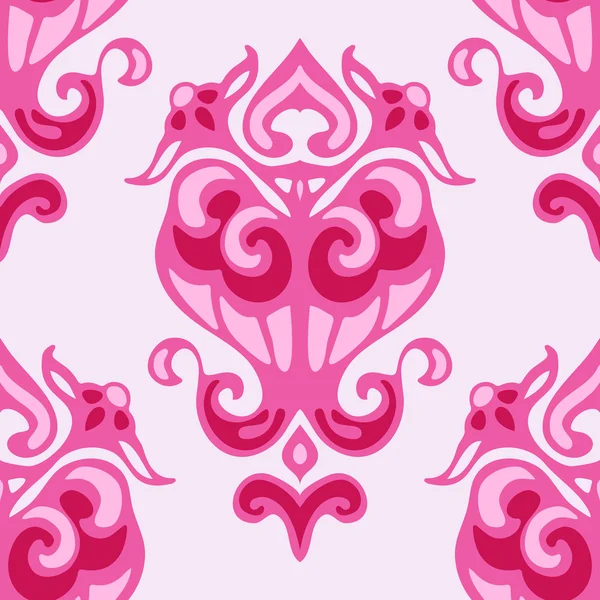 Pink Damask seamless vector  floral design — ストックベクタ