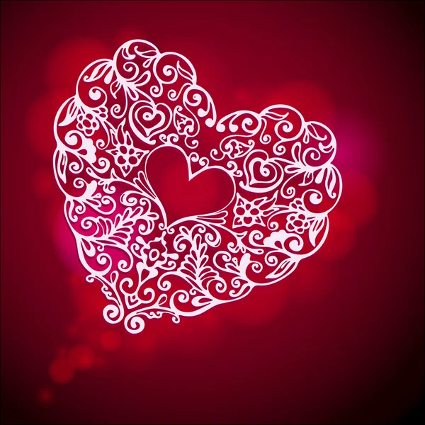 Día de Valaentines florecer el corazón — Vector de stock