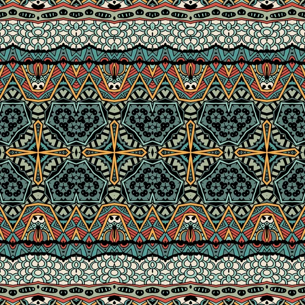 Resumen Tribal vintage étnico inconsútil patrón ornamental — Vector de stock