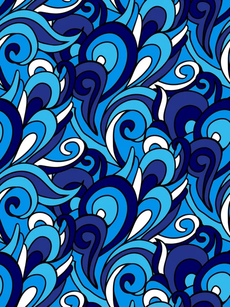 Vector abstracte naadloze swirl achtergrond. Blauwe krullend patroon — Stockvector