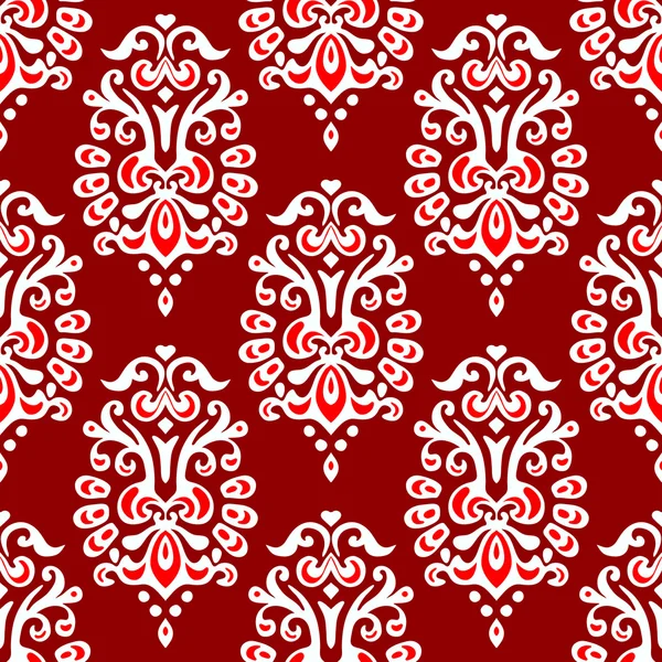Damasco floral patrón sin costura vector — Archivo Imágenes Vectoriales