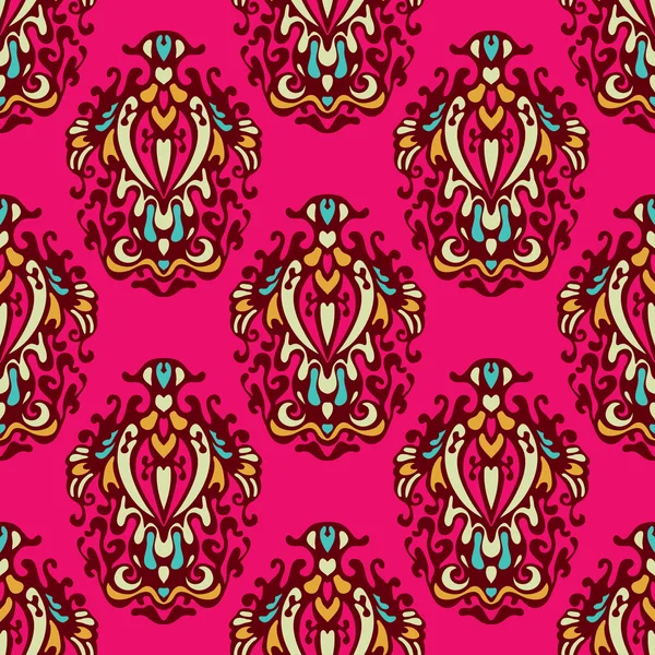 Pink blomster damask vektor design – Stock-vektor