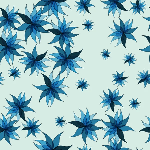 Patrón floral azul abstracto — Vector de stock