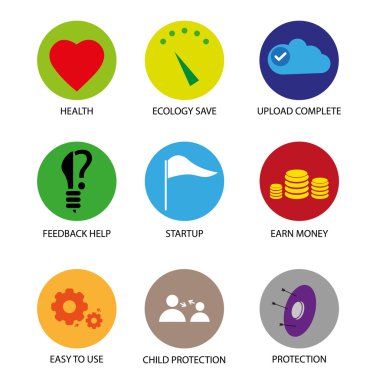 Modern Daire renk simgeleri kavramı işaretler web grafik ile