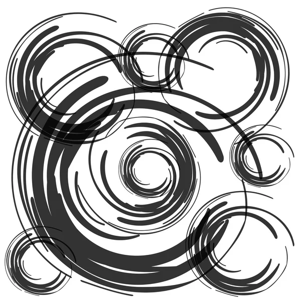 Schwarze Pinselkreise auf weißem Hintergrundvektor — Stockvektor