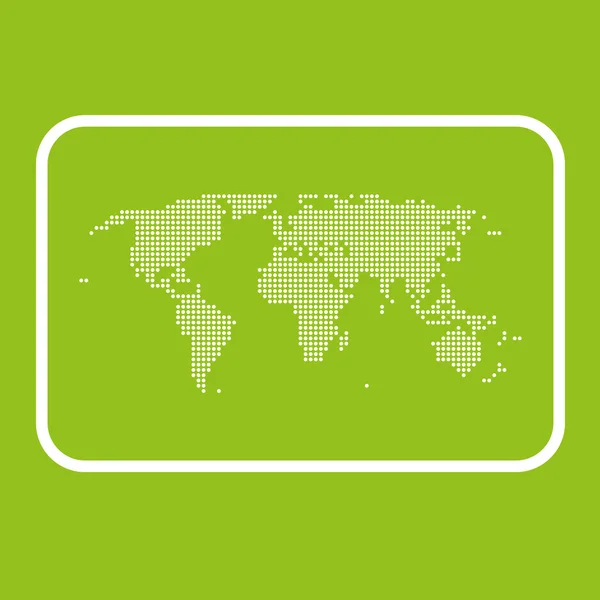 Карта мира на зеленом фоне, векторная графика — стоковый вектор