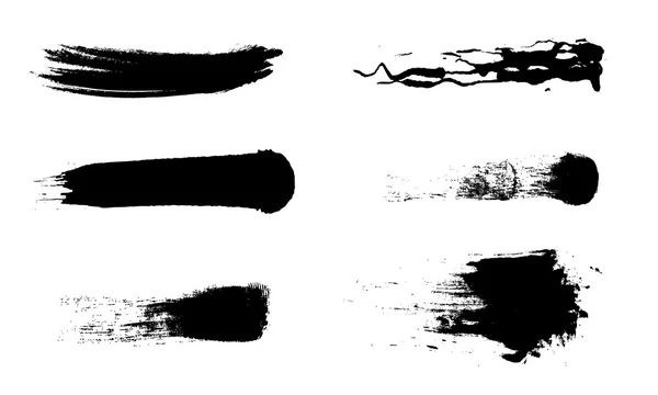 Satz Vektorpinsel Farbe schwarz — Stockvektor