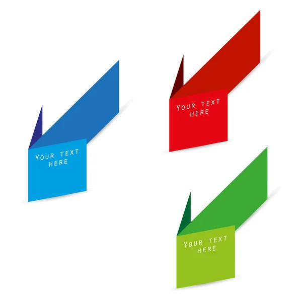 Publicidad flechas de papel de color — Vector de stock