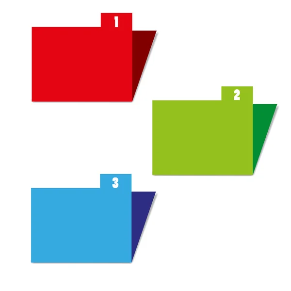 Three color folders vector — Stock Vector