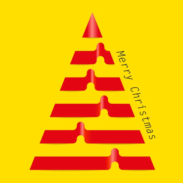 Feliz árbol de Navidad cintas brillantes — Vector de stock