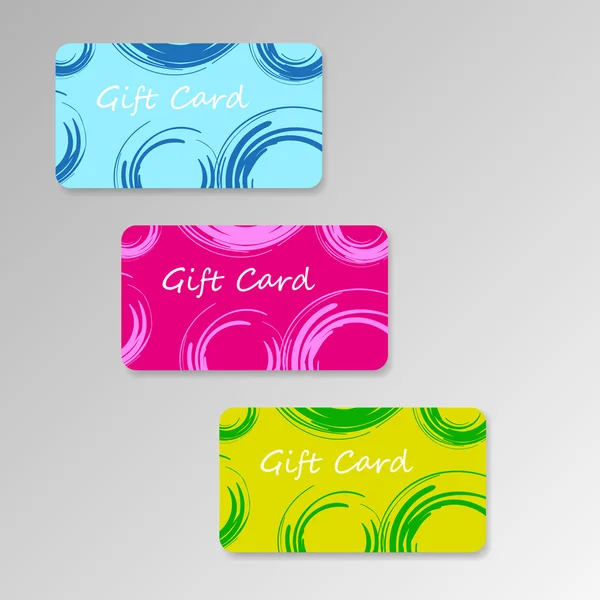 Vector modern three gift cards — Stock Vector