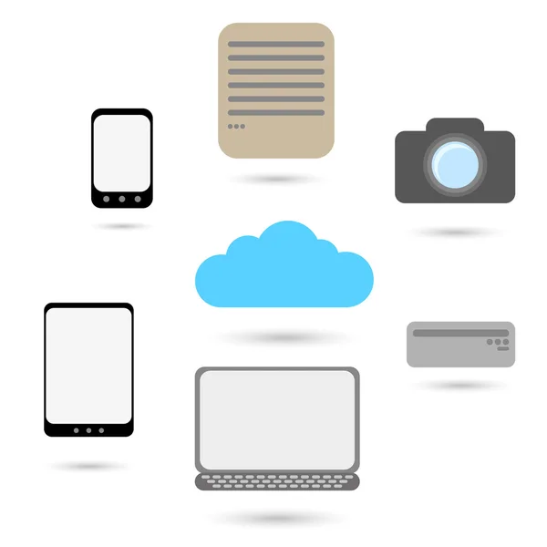 Technology simple icons vector — Stock Vector