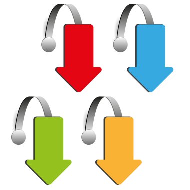 Dört renk ok sallananlarla vektörü ayarla