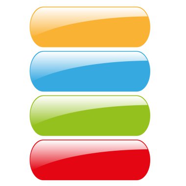 Dört renk parlak boş düğmeler vektör