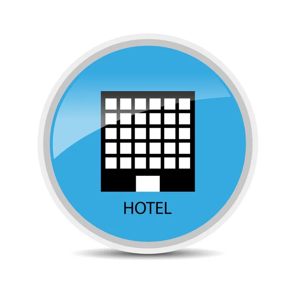 Icono del hotel vectorial sobre fondo blanco — Vector de stock