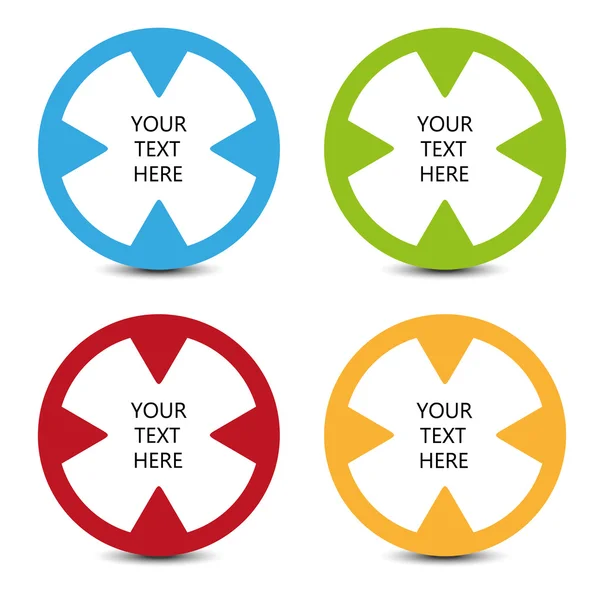 Quatre icônes de couleur avec place pour votre texte — Image vectorielle