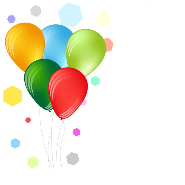 Happy birthday balloons illustration with place for your options - stock vector — Stock Vector