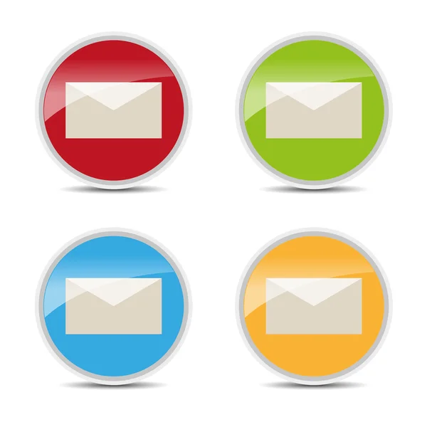 Set of mail color glossy icons -stock vector — Stock Vector