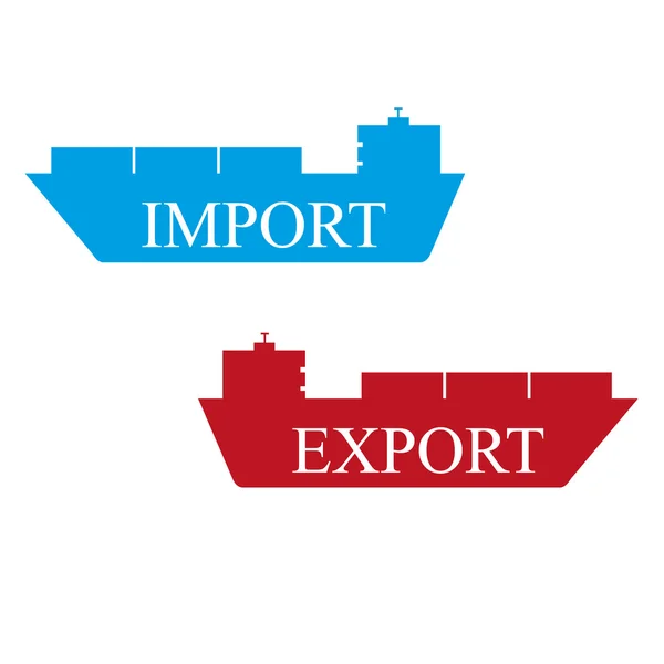 Boat transport import export vector — Stock Vector