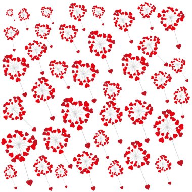 Karahindiba kalpler çiçek soyut decotration