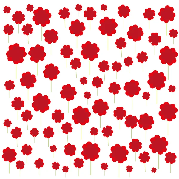 Coeurs prairie de fleurs — Image vectorielle