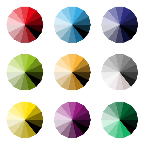组的件色彩各异的调色板 — 图库矢量图片