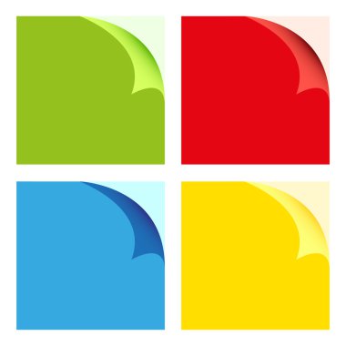 Boş kağıtlar dört renk vektör