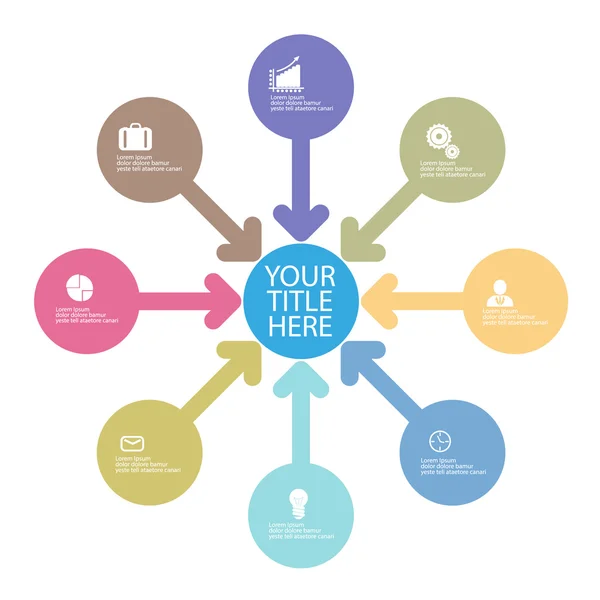 Info grafische cirkel pijl met grafieken — Stockvector