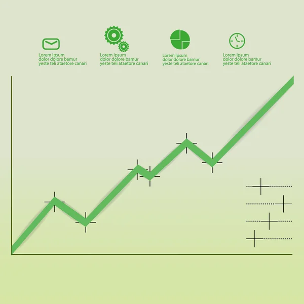 Simple infographic graph growth — Stock Vector