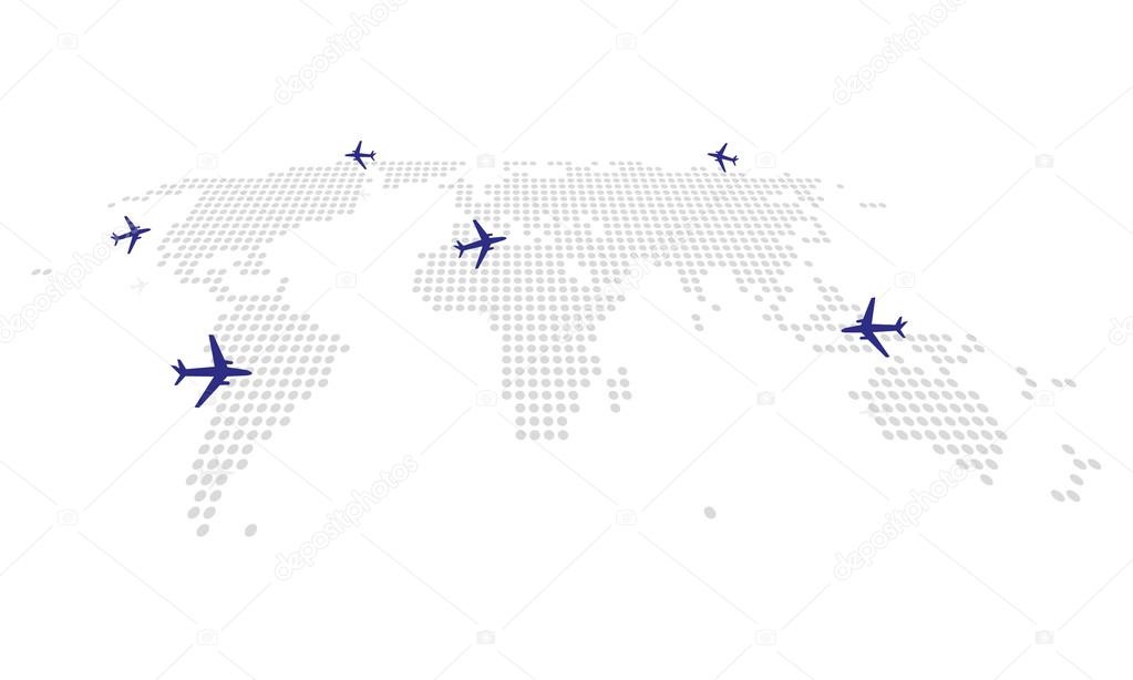 The abstract dotting the map with aircraft flights