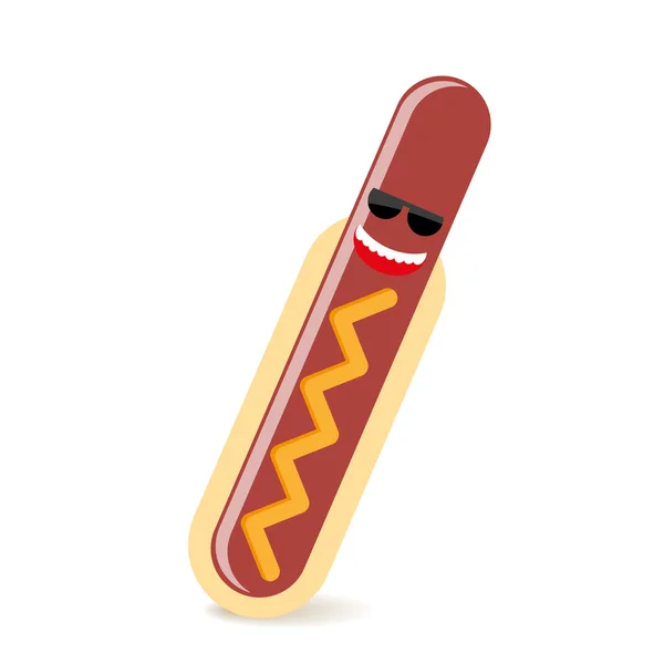 Illustration hot dog heureux — Image vectorielle