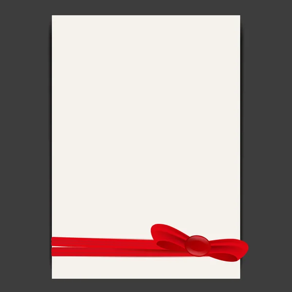 Empty paper with red ribbon vector — Stock Vector