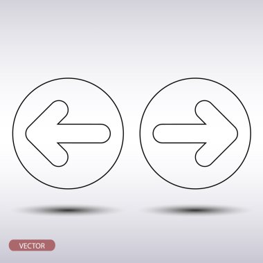 Sol ve sağ oklar düz gri arka plan stili