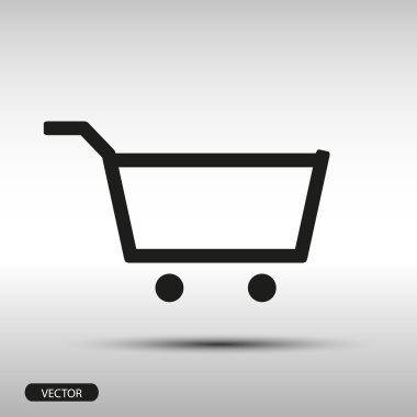 Gri arka plan - hisse senedi vektör üzerinde alışveriş sepeti