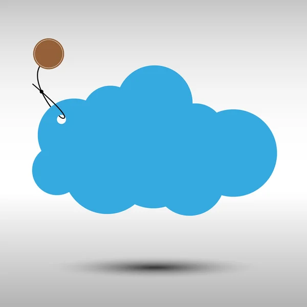 Empty cloud with tag - vector — Stock Vector