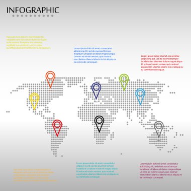 ara ikonları ile Dünya Haritası