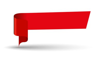 Boş stil etiketi kırmızı parlak renk - vektör grafiği