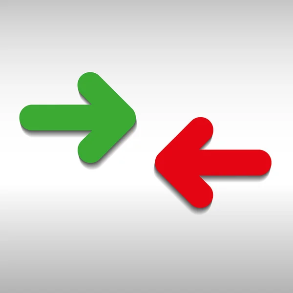 绿色和红色箭头平面样式矢量 — 图库矢量图片
