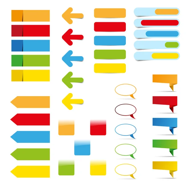 Conjunto de muchos iconos de color de diseño de estilo vector — Vector de stock
