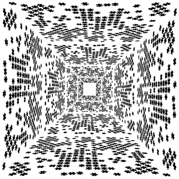 Puzzle abstrait tunnel vecteur graphique — Image vectorielle