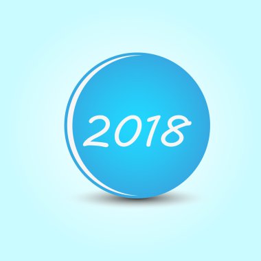 Gölge sarı arka plan yıl 2018 vektör üzerinde topla