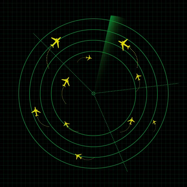 Havaalanı radar vektör grafiği — Stok Vektör